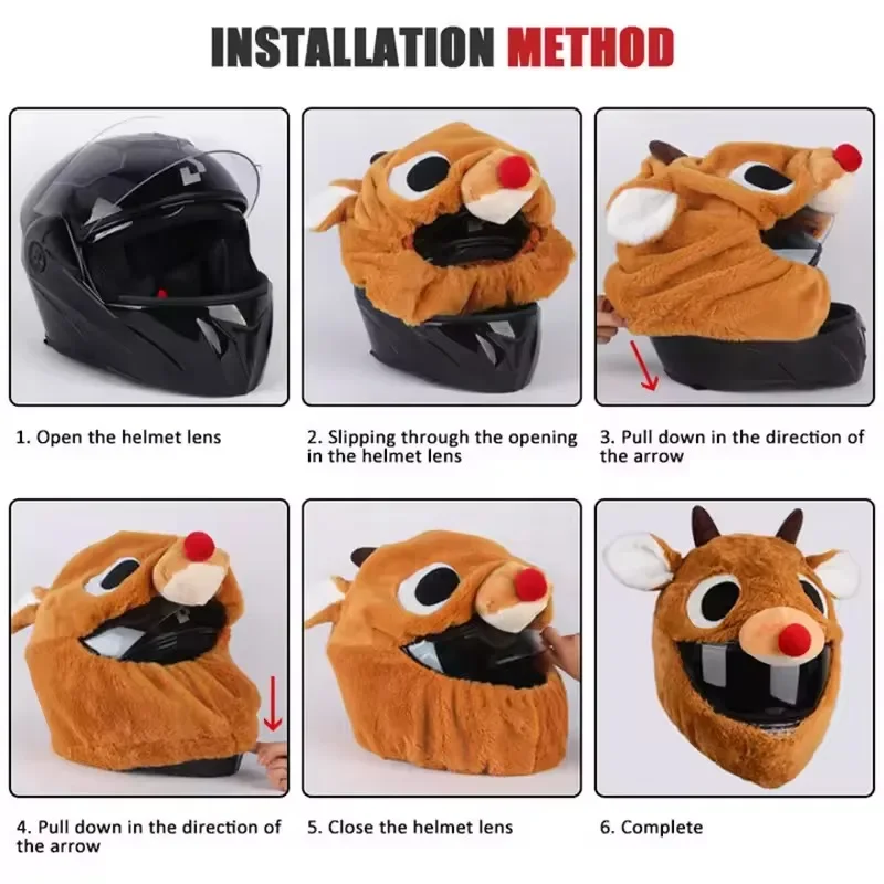 Motorcycle Cartoon Plush Helme - Santa Hat Plush avis et prix