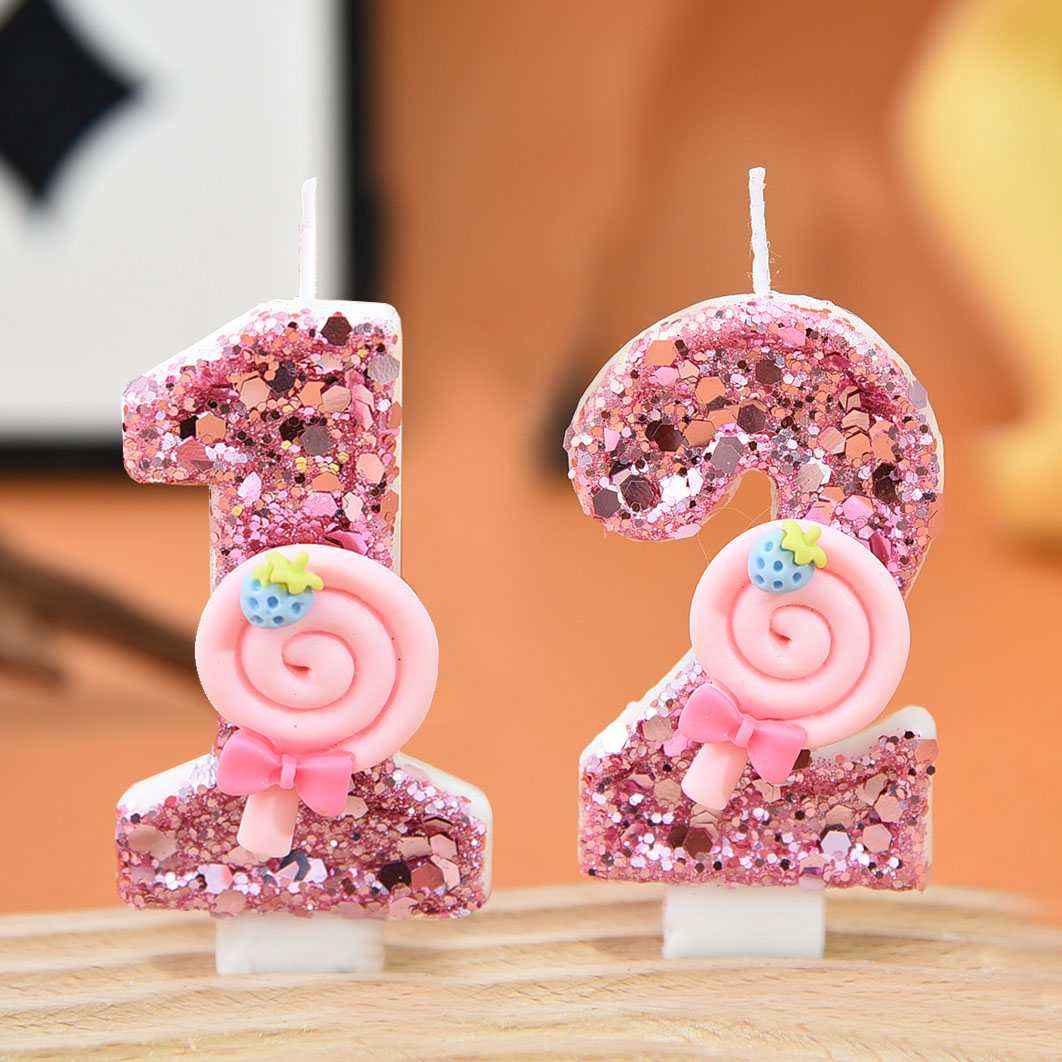1pc Large 0-9 Numbers Pink Lol - Holiday Candle Set avis et prix