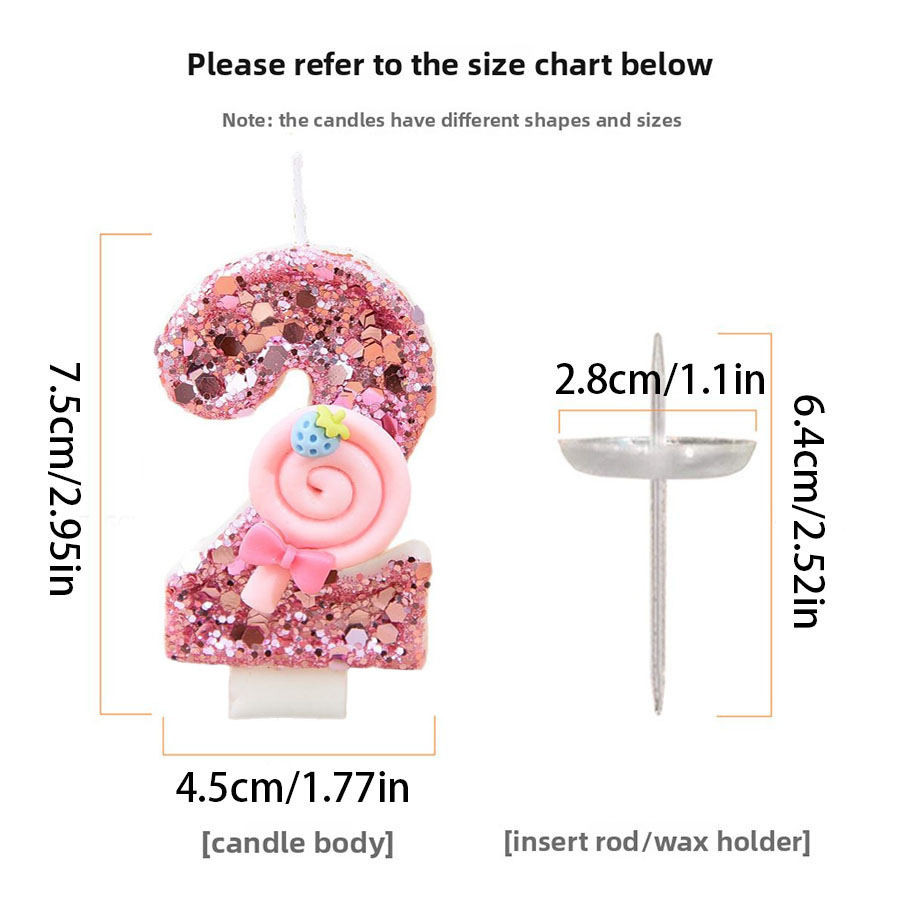 1pc Large 0-9 Numbers Pink Lol - Holiday Candle Set avis et prix
