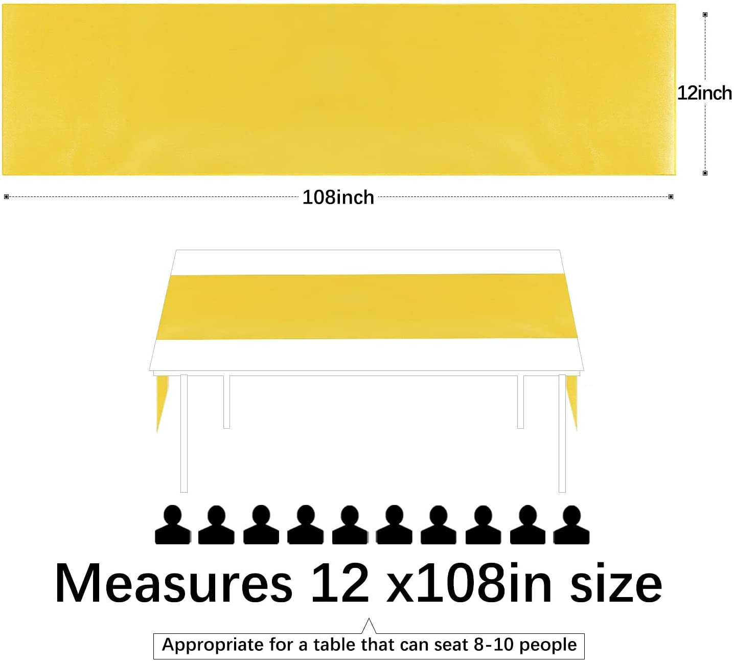 12x108 Inch Satin Wedding Tabl - Christmas Table Runner avis et prix