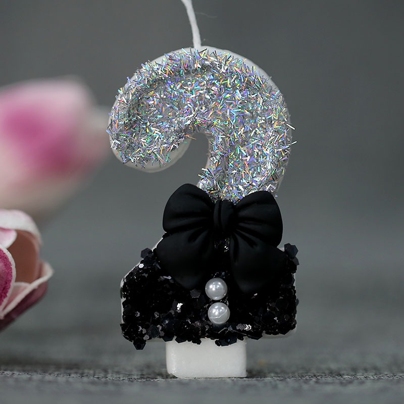 Midnight Bow & Pearl 0-9 Numbe - Holiday Candle Set avis et prix