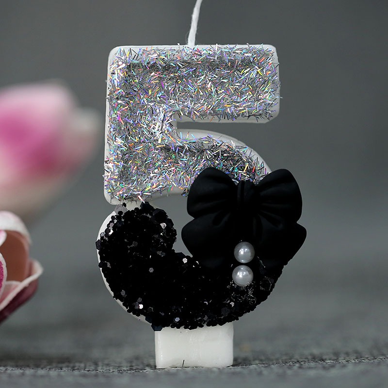 Midnight Bow & Pearl 0-9 Numbe - Holiday Candle Set avis et prix