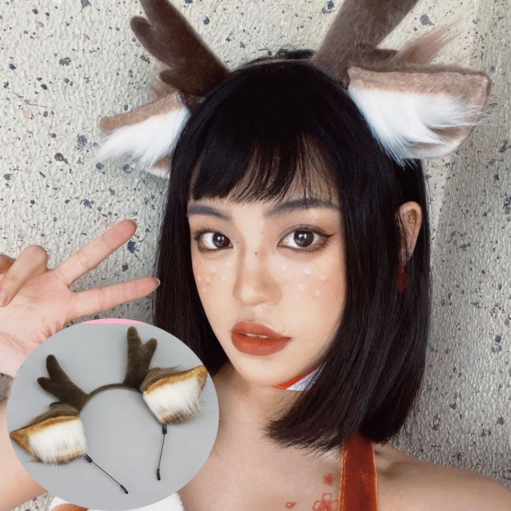 Handmade Animal Fur Antler Hea - Reindeer Antlers Headband avis et prix