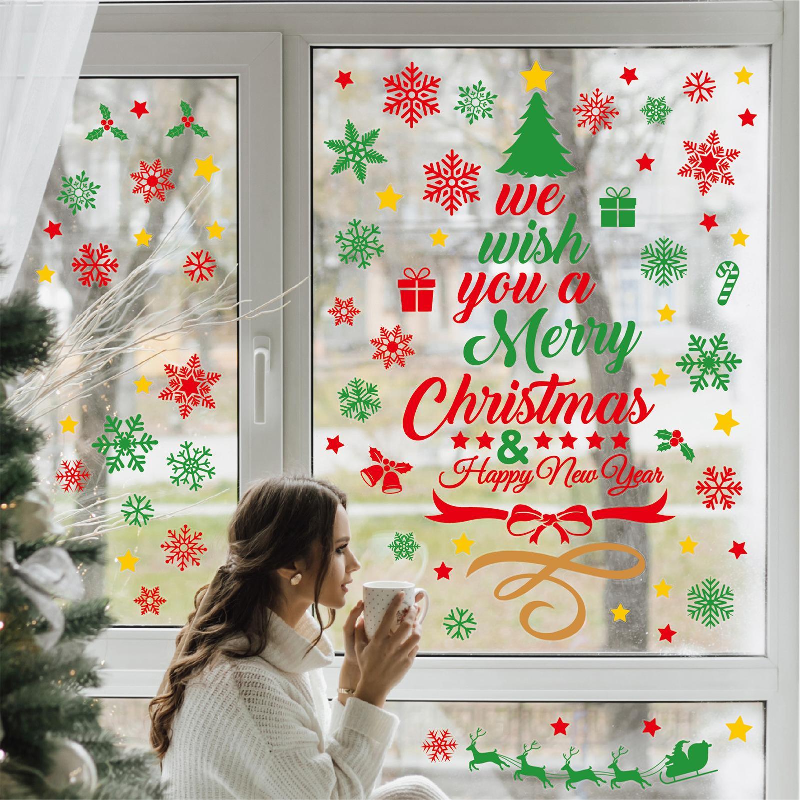 3 Pieces Christmas wall sticke - Snowflake Window Decal avis et prix