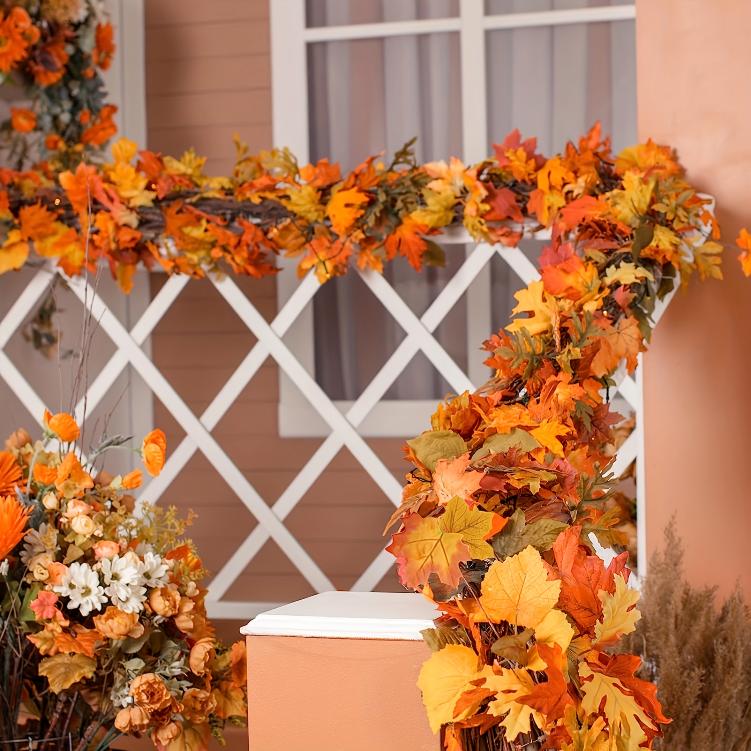 100CM Autumn Artificial Maple  - Christmas Wreath Fake avis et prix