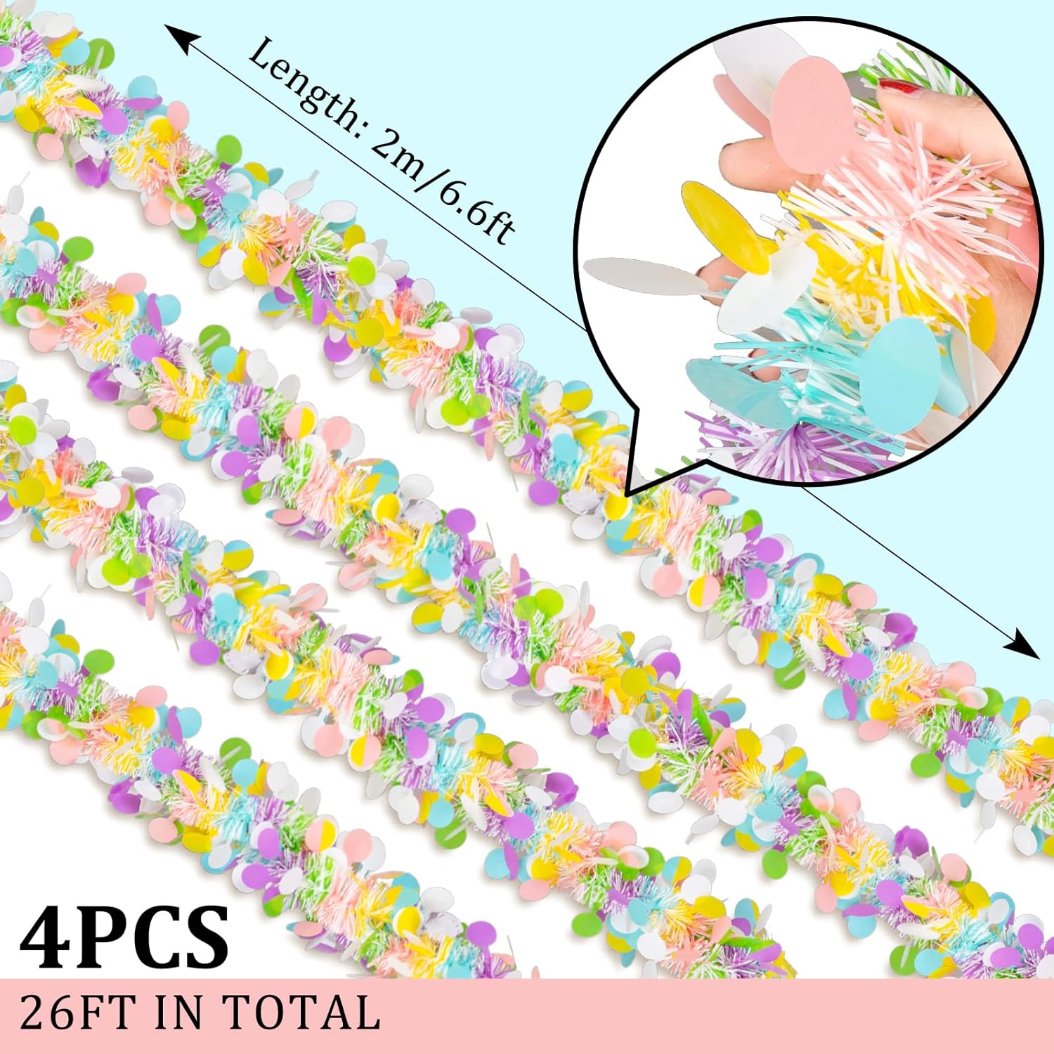 4pc Easter Tinsel Garlands Col - Tinsel Garland Decoration avis et prix