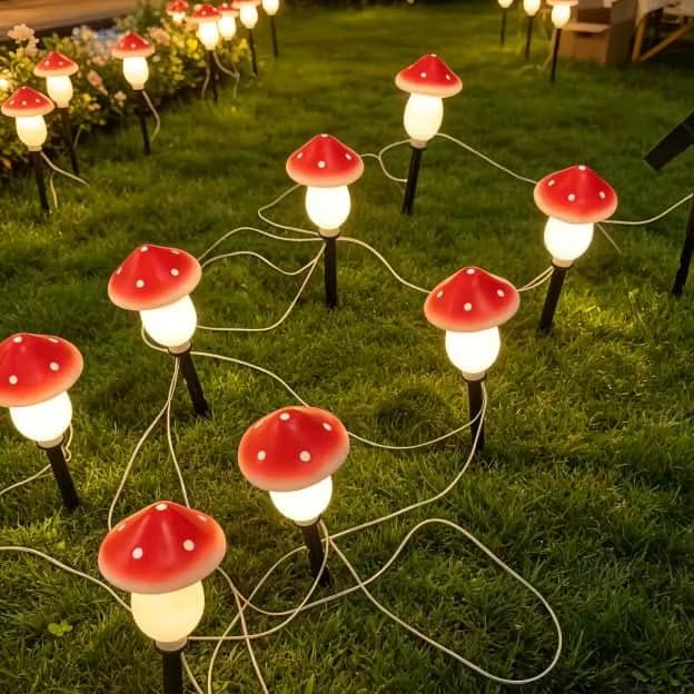 Solar Mushroom String Lights W - Christmas Lights Outdoor avis et prix