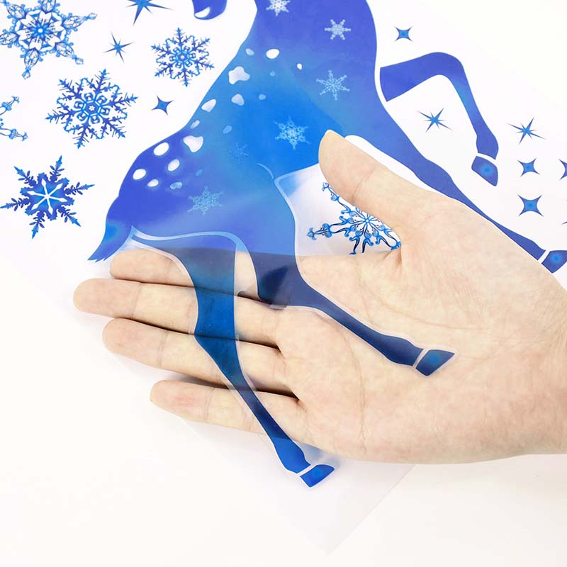 Christmas Window Stickers Elk  - Snowflake Window Decal avis et prix