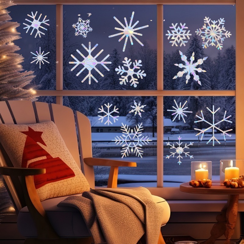 Xmas Snowflake Pattern Rainbow - Snowflake Window Decal avis et prix