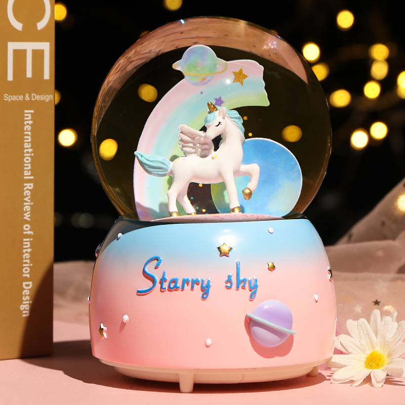 New Crystal Ball Music Box Gir - Snow Globe Musical avis et prix